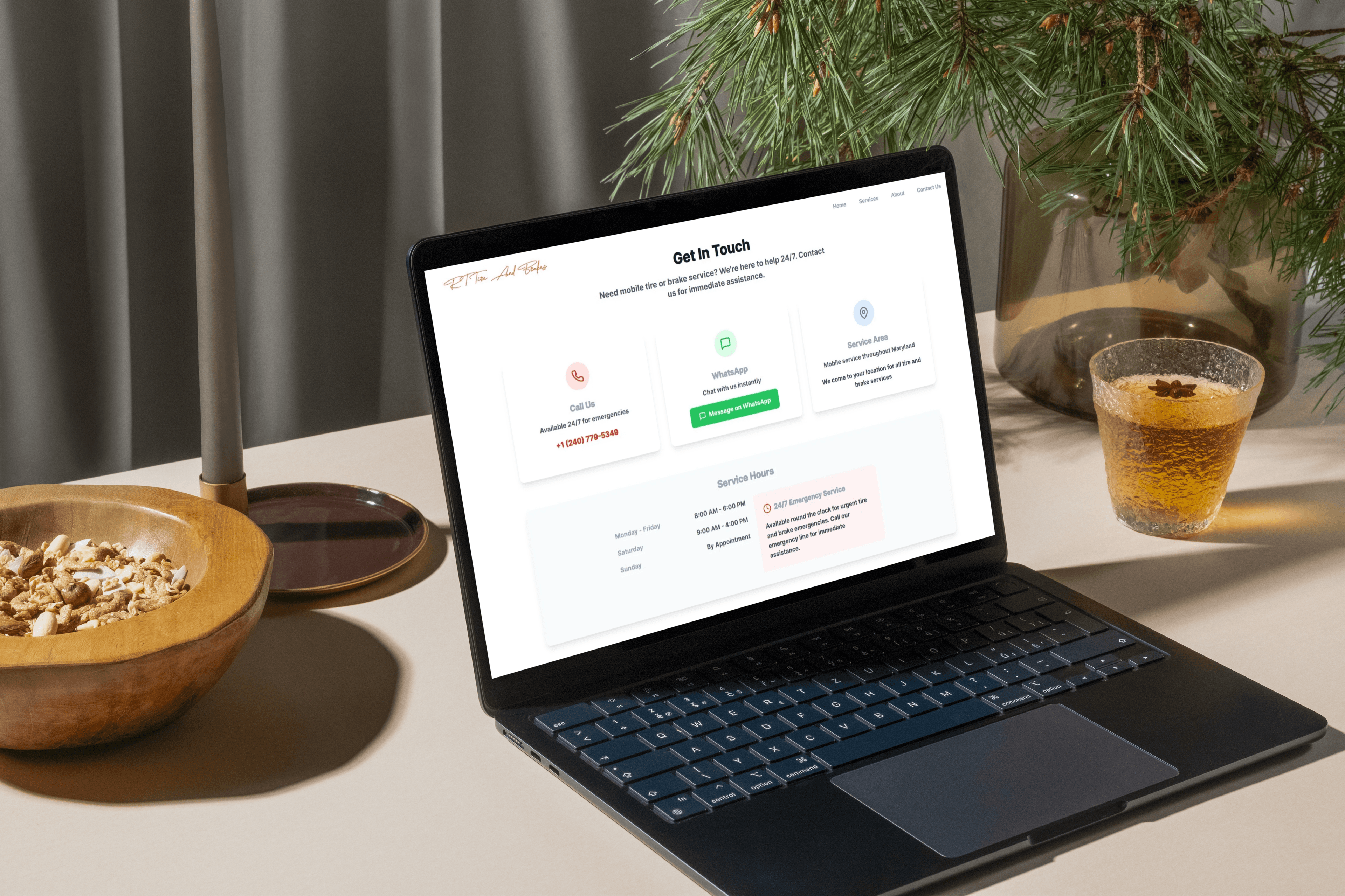 Desktop website view